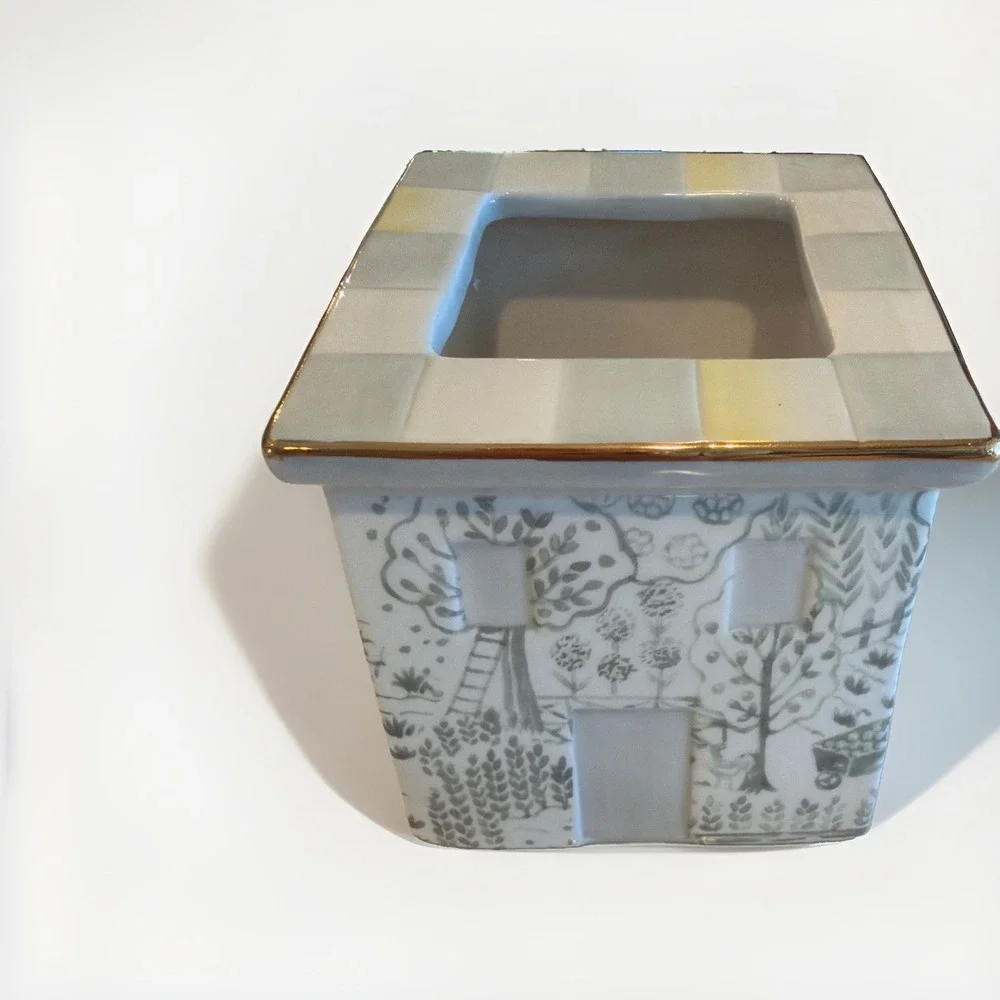 Mackenzie Childs One Sterling Check Cottage Container Short